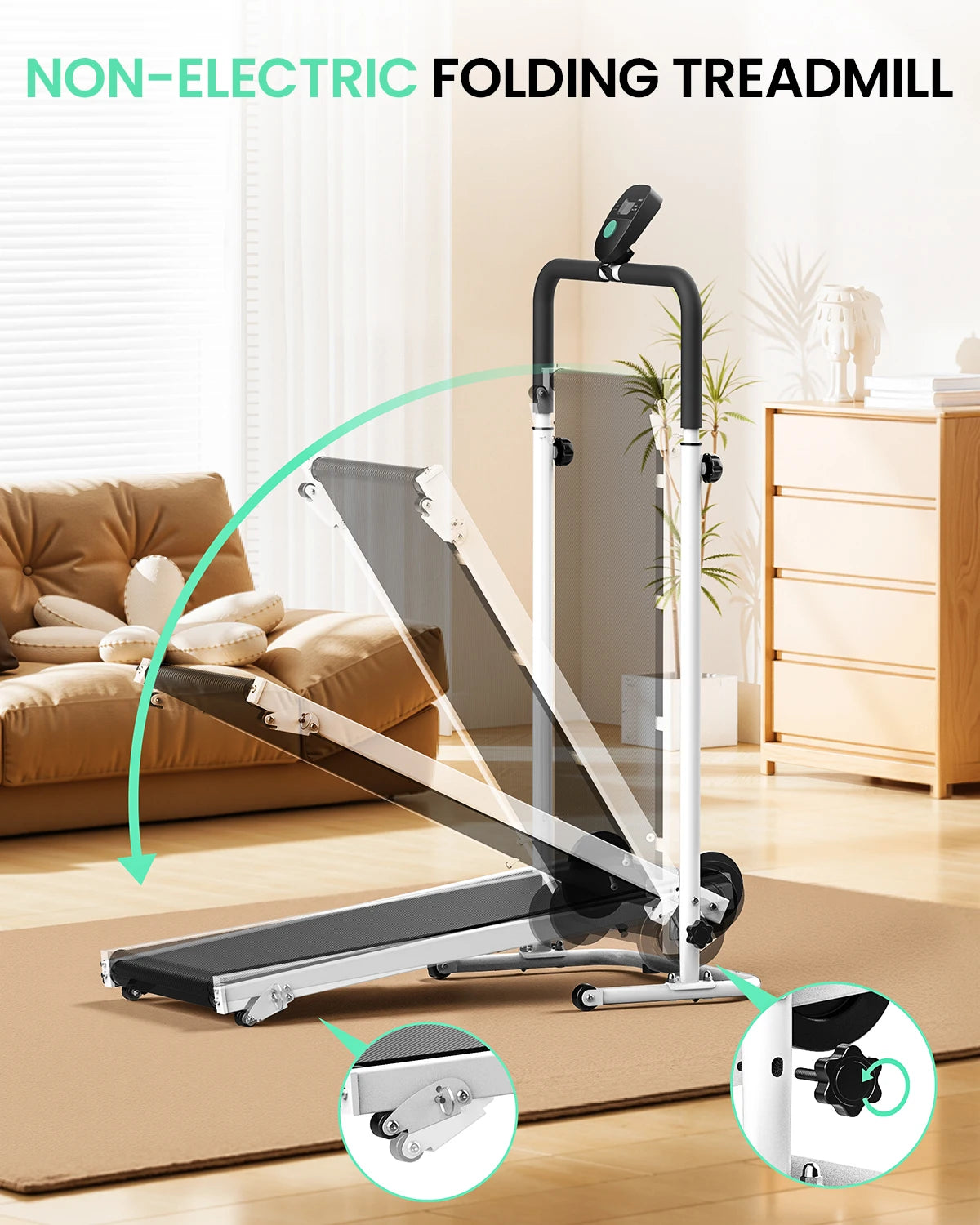 Akluer Manual Mechanical Treadmill For Home Gym Walking And Jogging