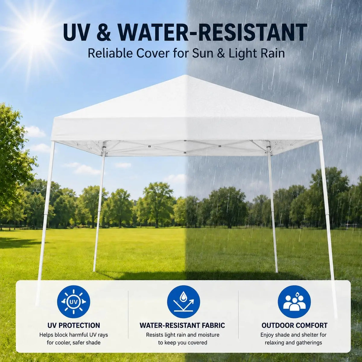 Tacleekii Heavy Duty Pop Up Canopy Instant Outdoor Gazebo Shelter