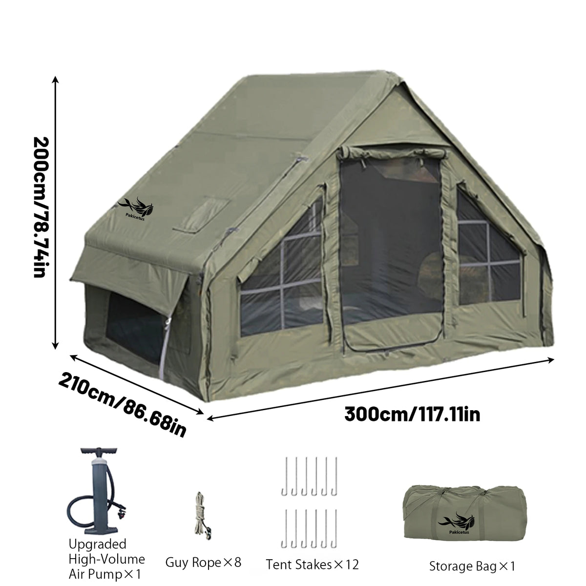 Inflatable Camping Tent With Air Pump And Skylight