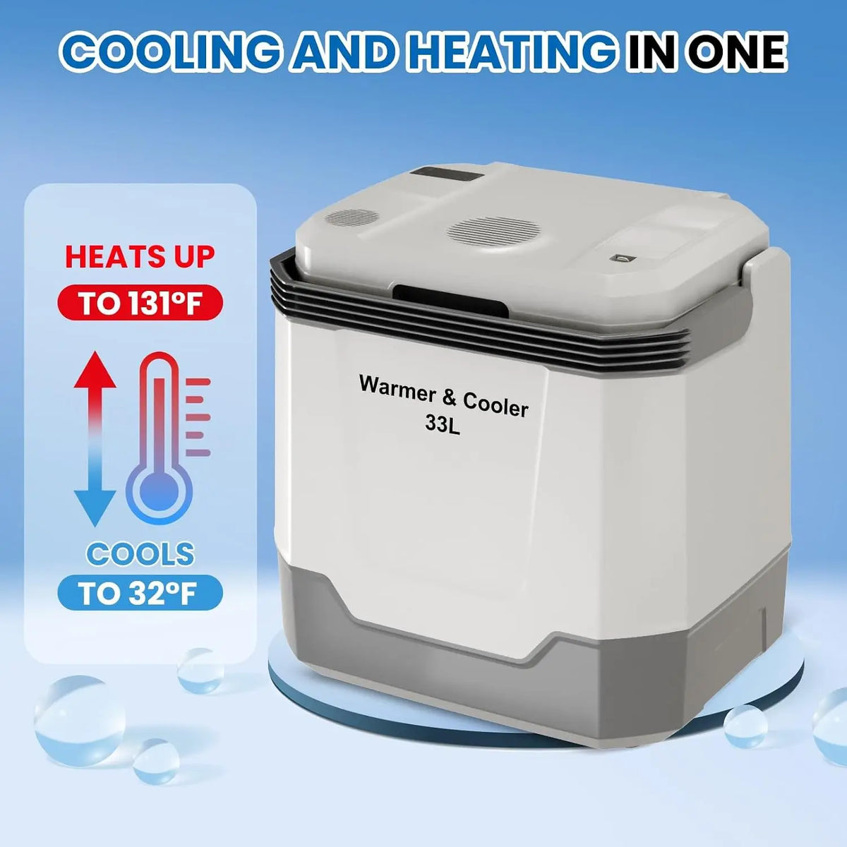 Portable Electric Cooler With Heating Mode For Car Camping