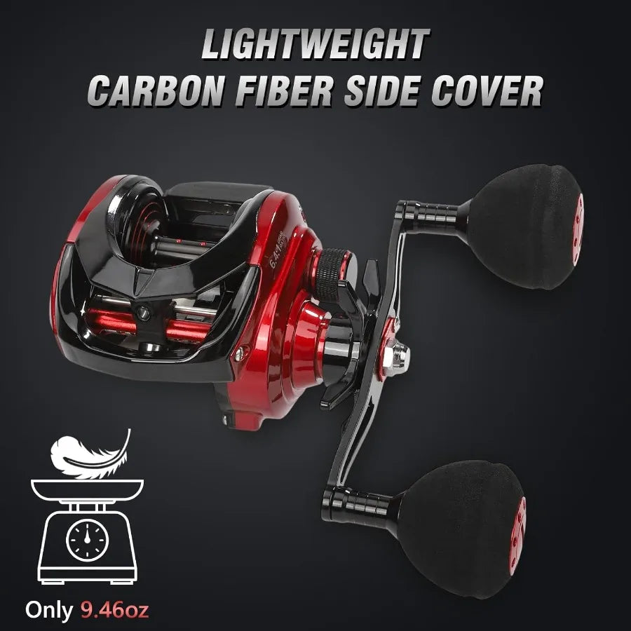 Premium Baitcaster Fishing Reel Featuring Fast Gearing And Strong Drag