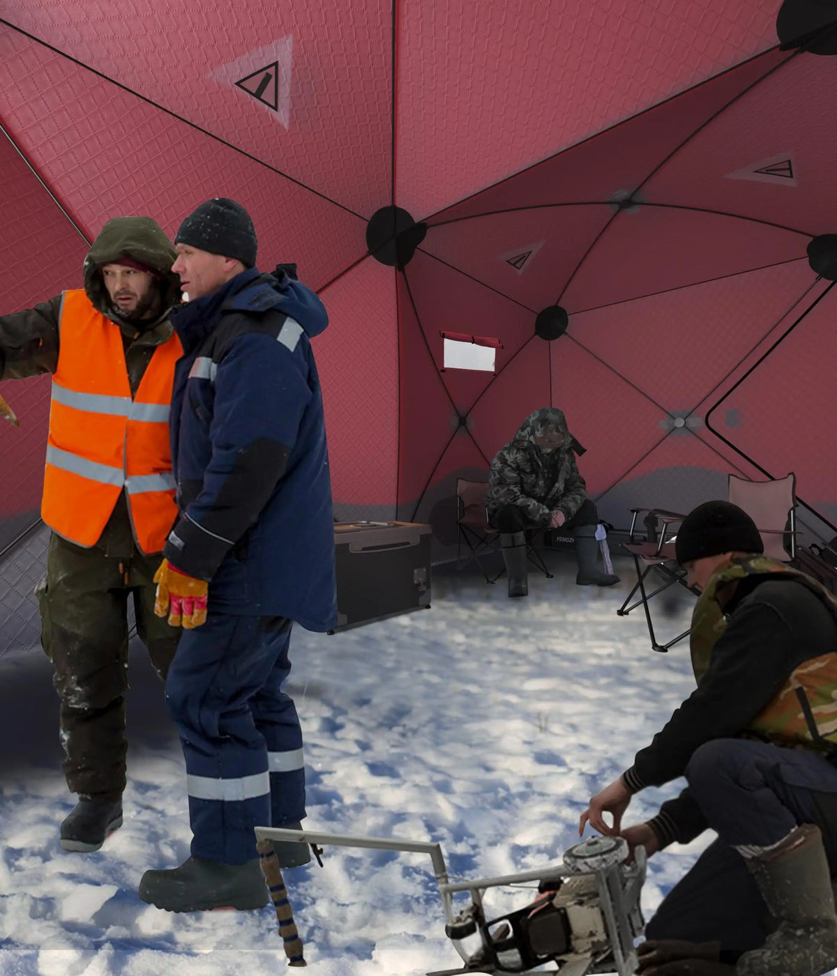 Pop Up Ice Fishing Tent Insulated Hub Style Shelter