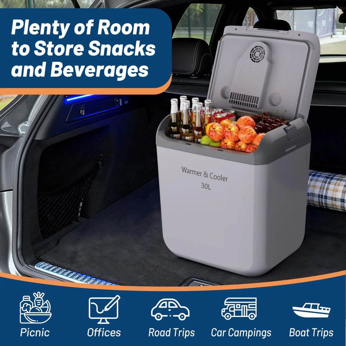 HiMiss Portable Thermoelectric Car Fridge Cooler Warmer Camping
