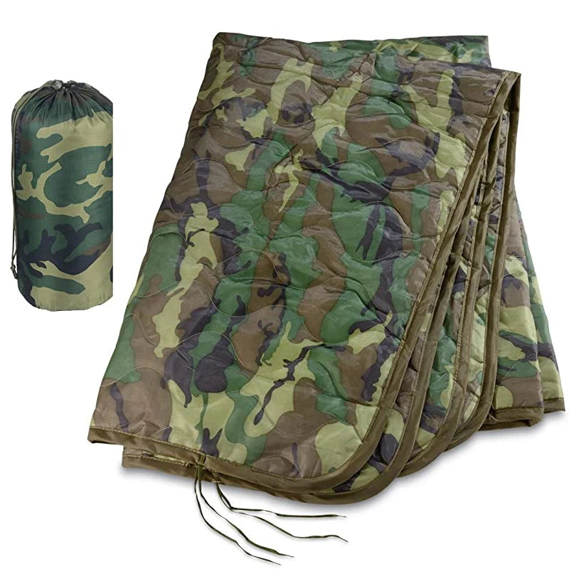 Tactical Army Poncho Liner Camouflage Water Repellent Woobie Blanket