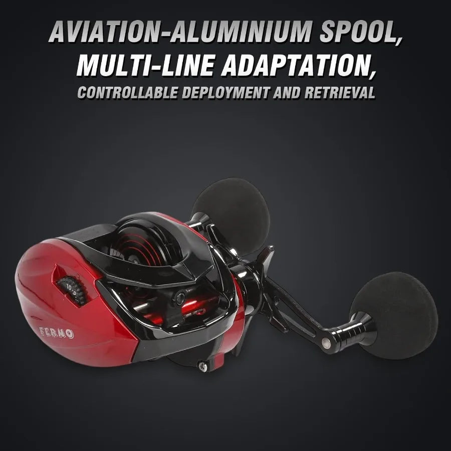 Premium Baitcaster Fishing Reel Featuring Fast Gearing And Strong Drag