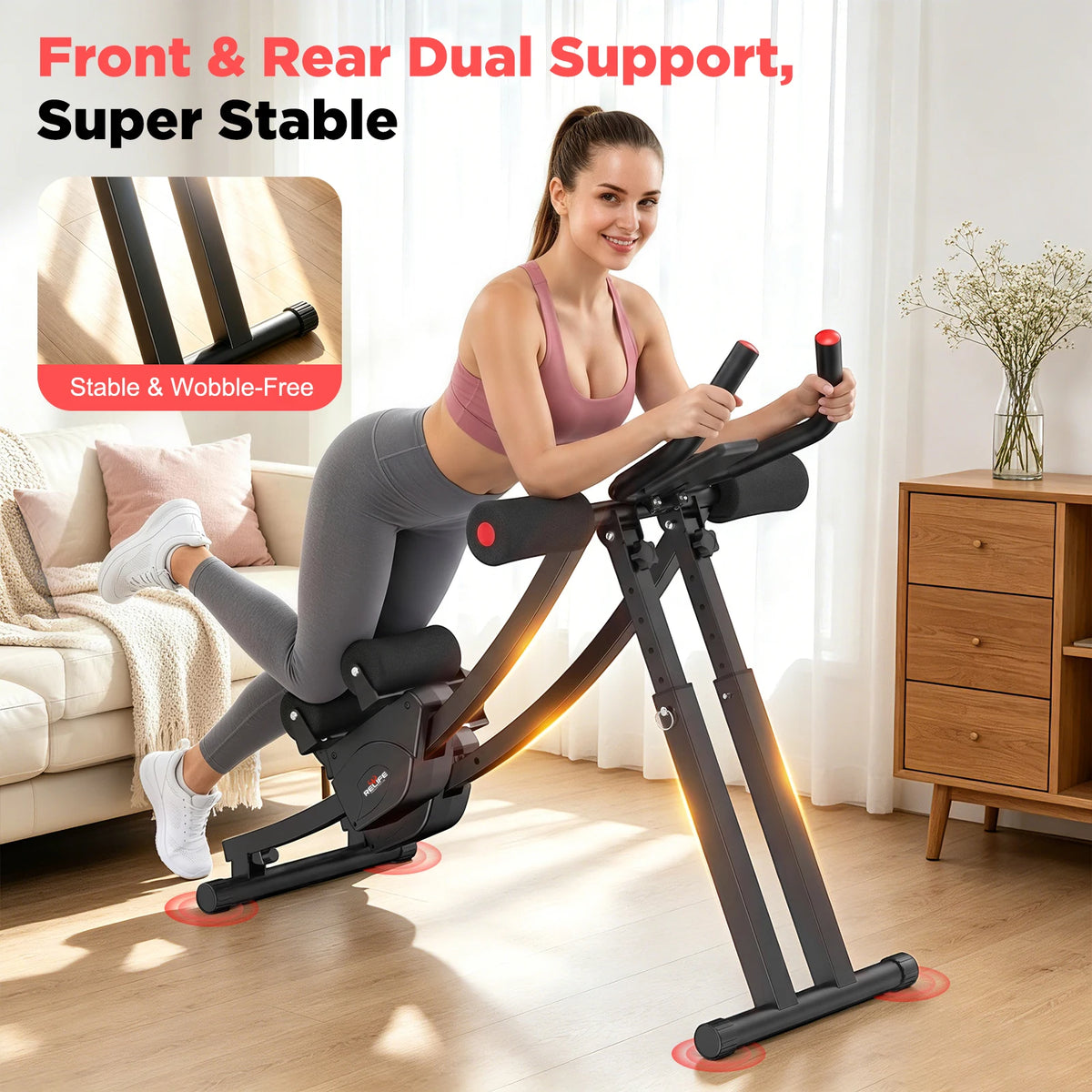 Dual Split Track Ab Machine With Adjustable Resistance LCD Display