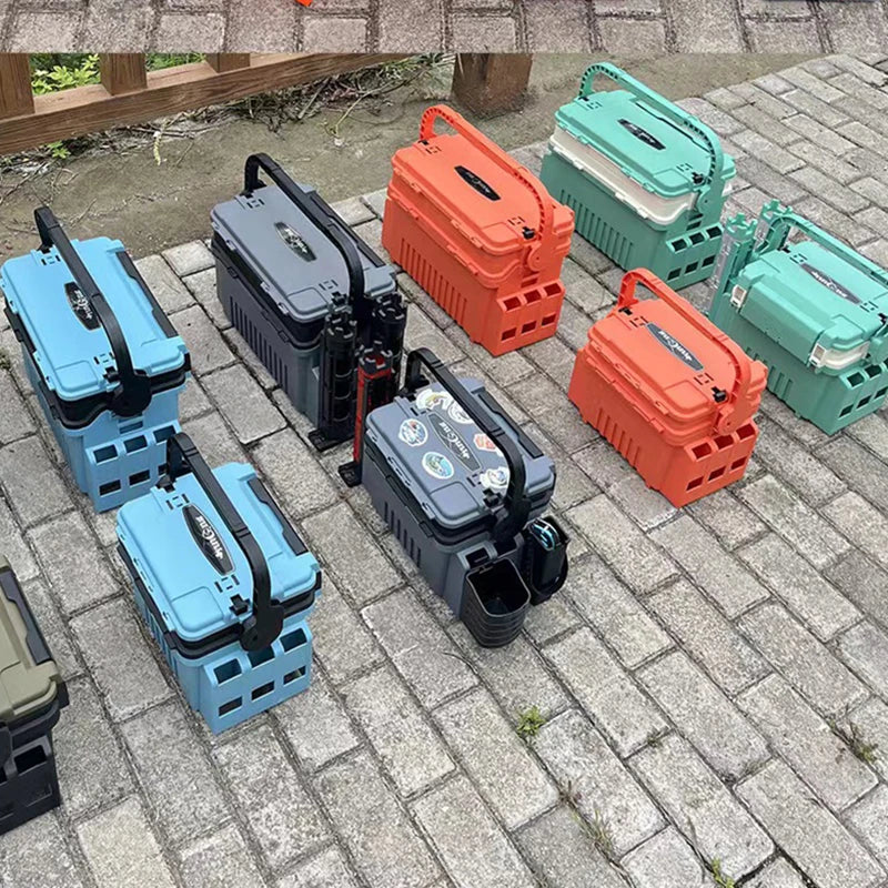Multifunctional Fishing Tackle Box With Bait Storage And Rod Holder