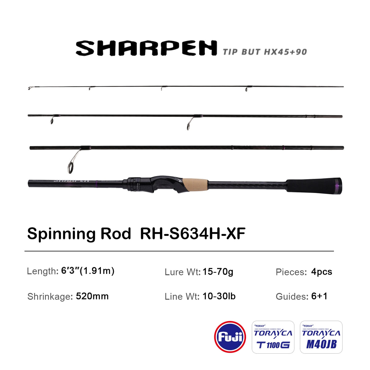 PURELURE Travel Soft Lure Spinning and Casting Fishing Rods