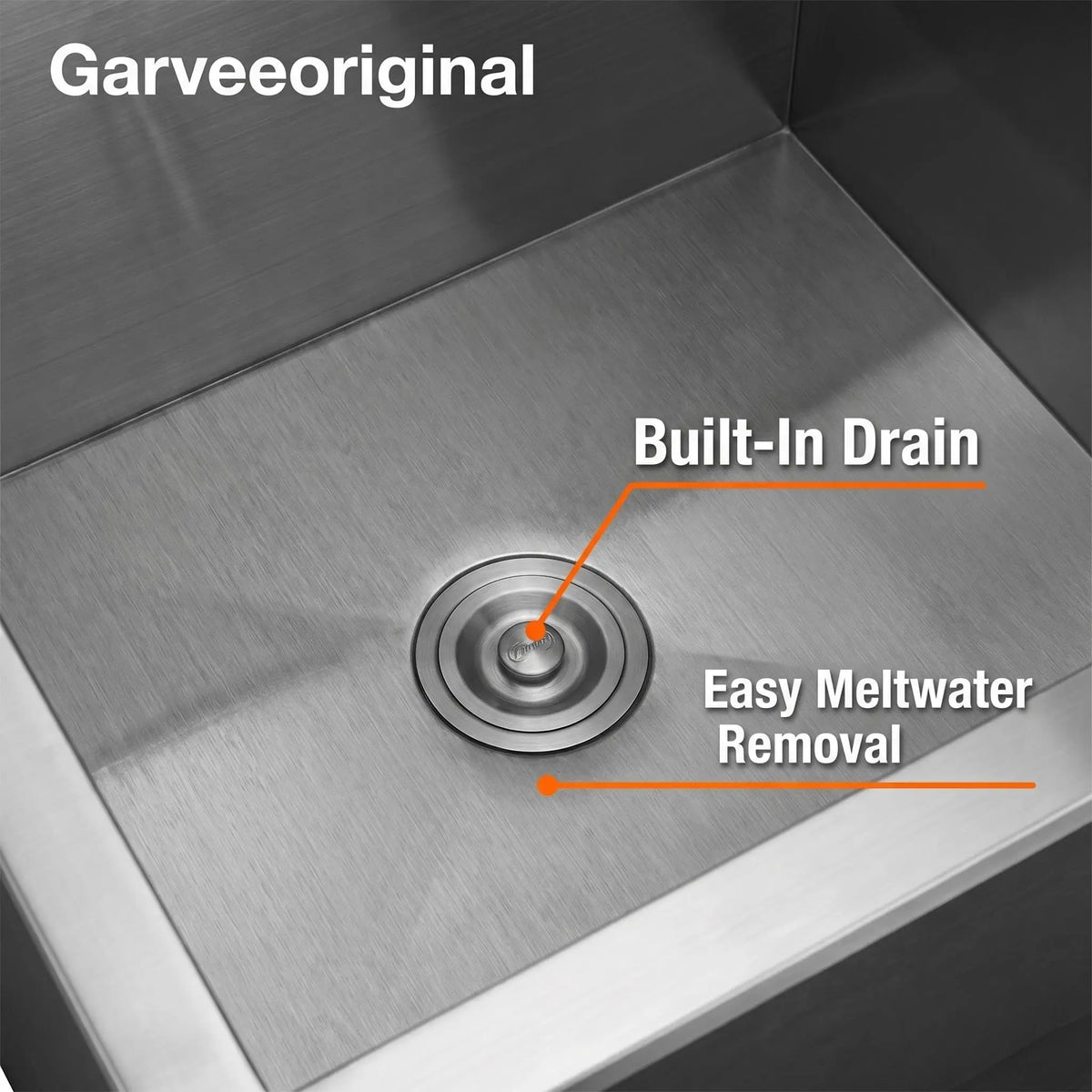 Stainless Steel Built In Ice Chest Cooler With Drain System