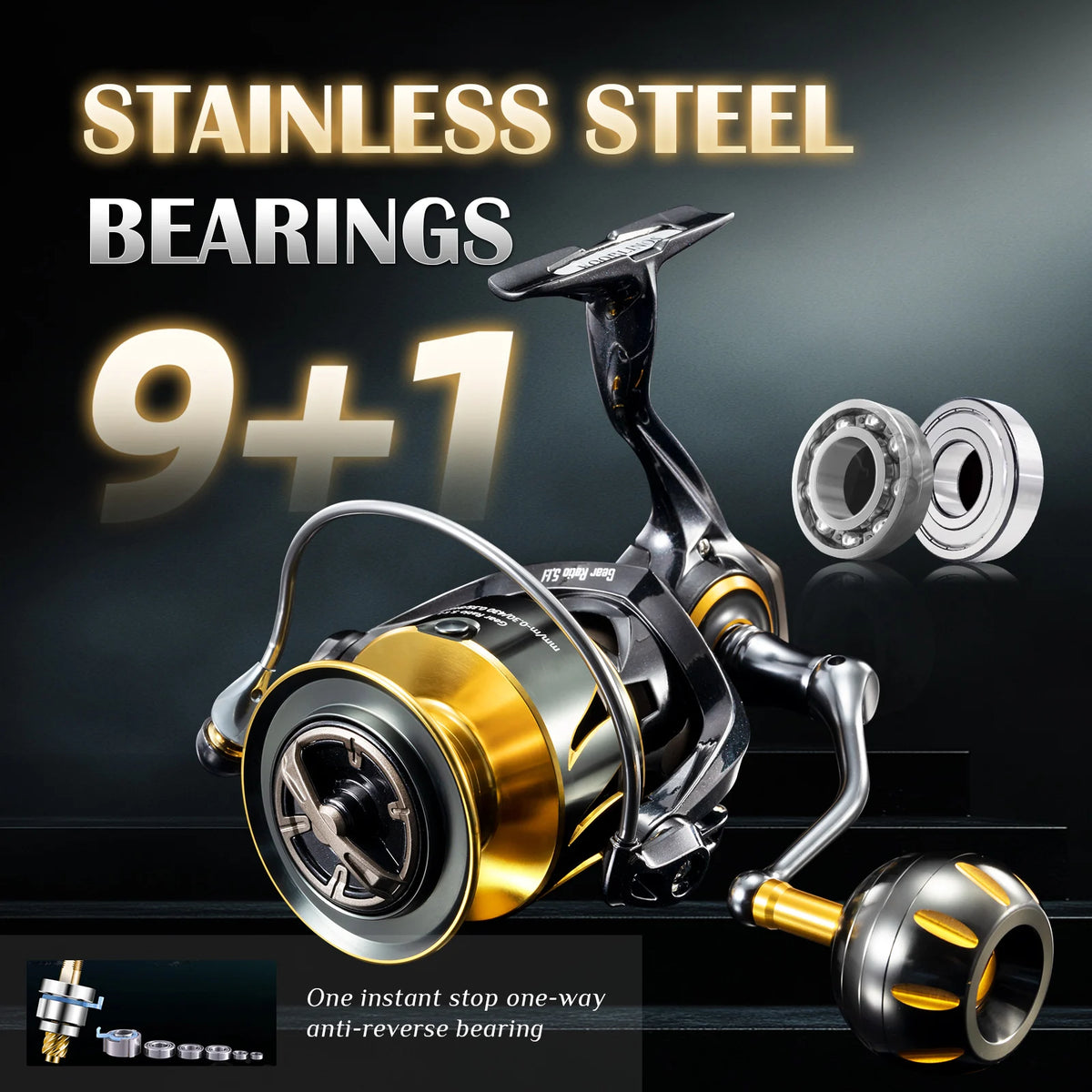 Rooblinos Ultralight Saltwater Spinning Reel With Powerful Drag