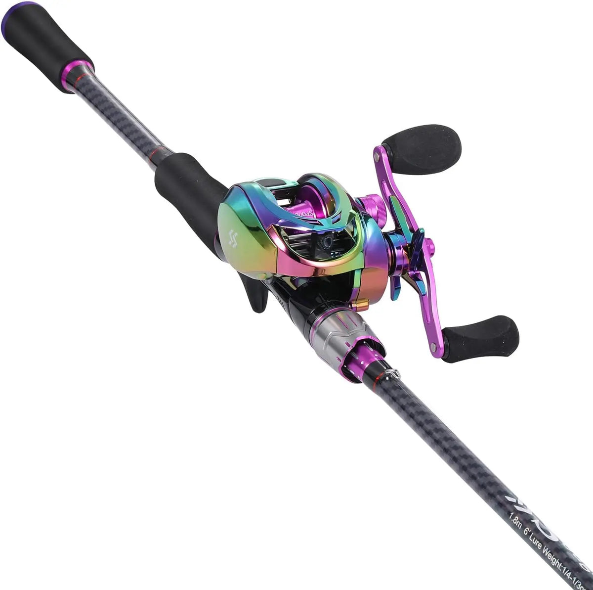 Carbon Glass Composite Baitcasting Fishing Rod And Reel Combo