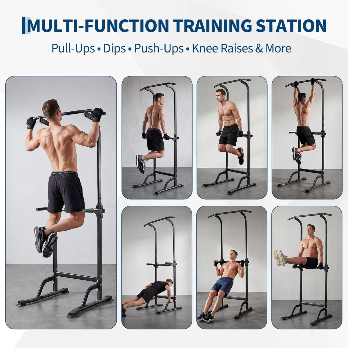 HiMiss Power Tower Pull Up Dip Station Home Gym Fitness
