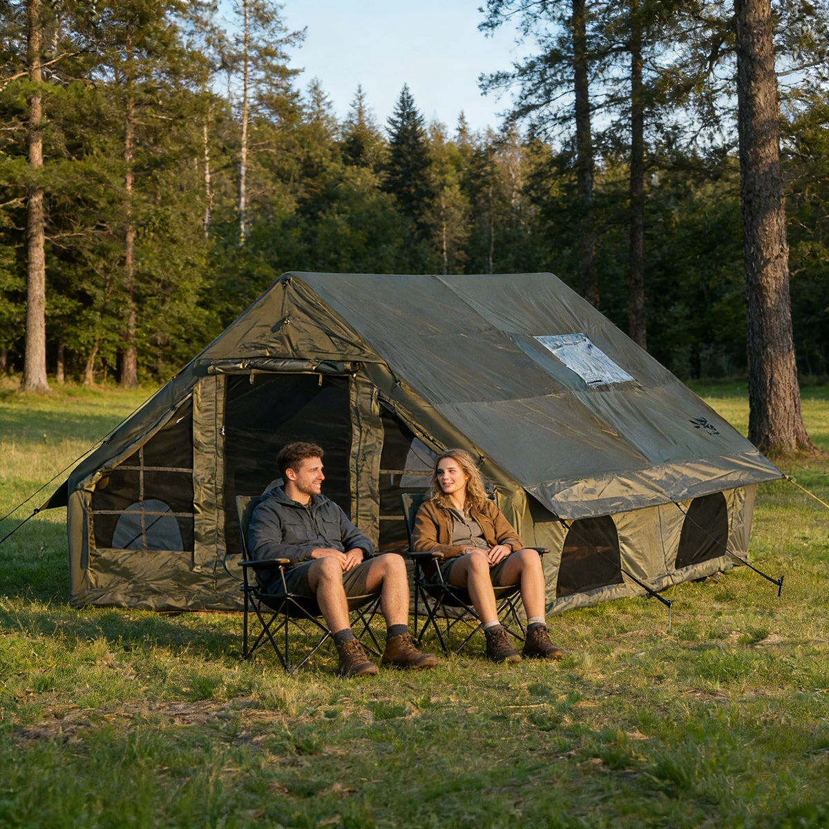 Inflatable Camping Tent With Air Pump And Skylight