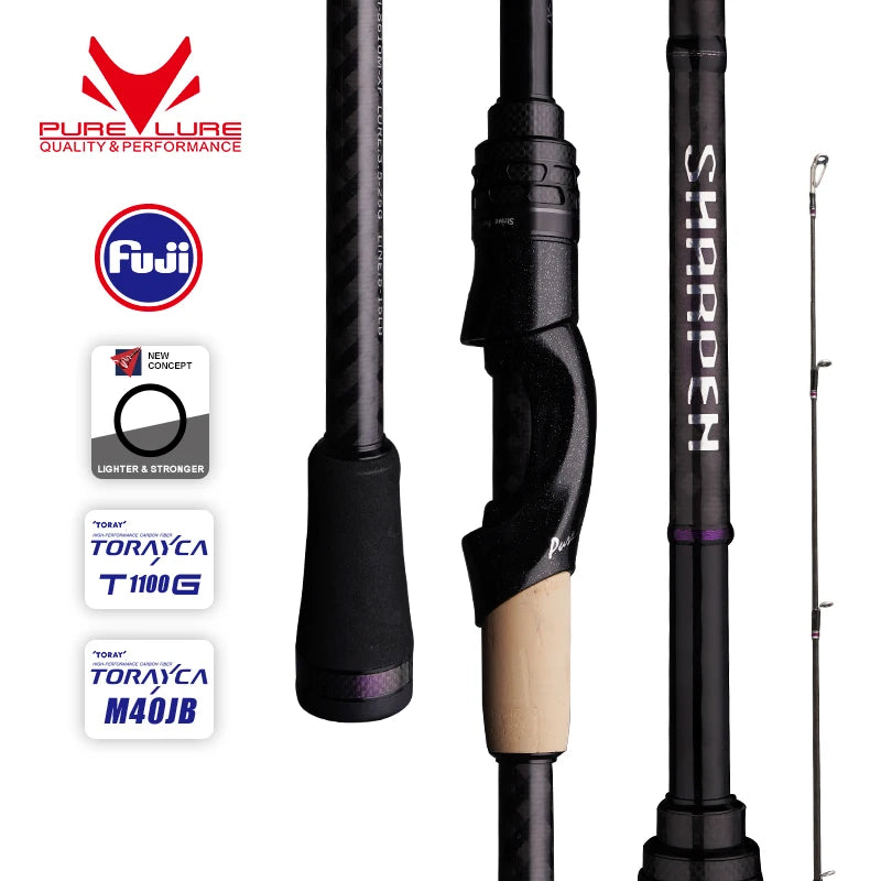 PURELURE Travel Soft Lure Spinning and Casting Fishing Rods