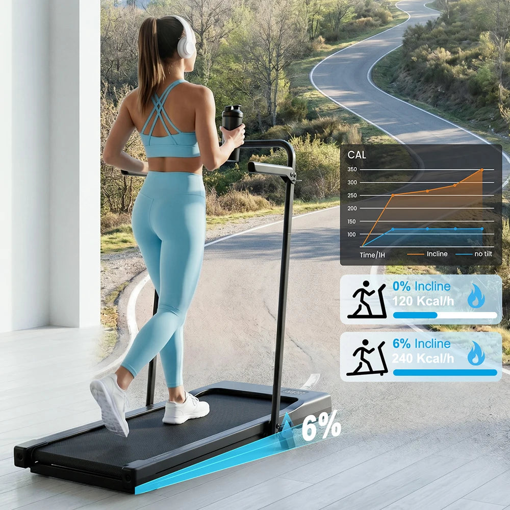 Superun Foldable Treadmill For Home With Adjustable Incline