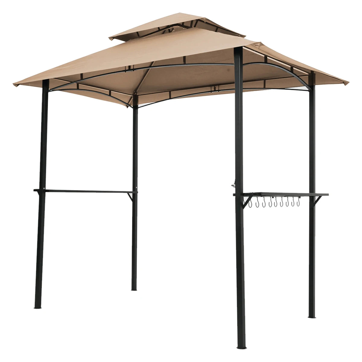 Outdoor Grill Gazebo Double Tier Soft Top Canopy Shelter
