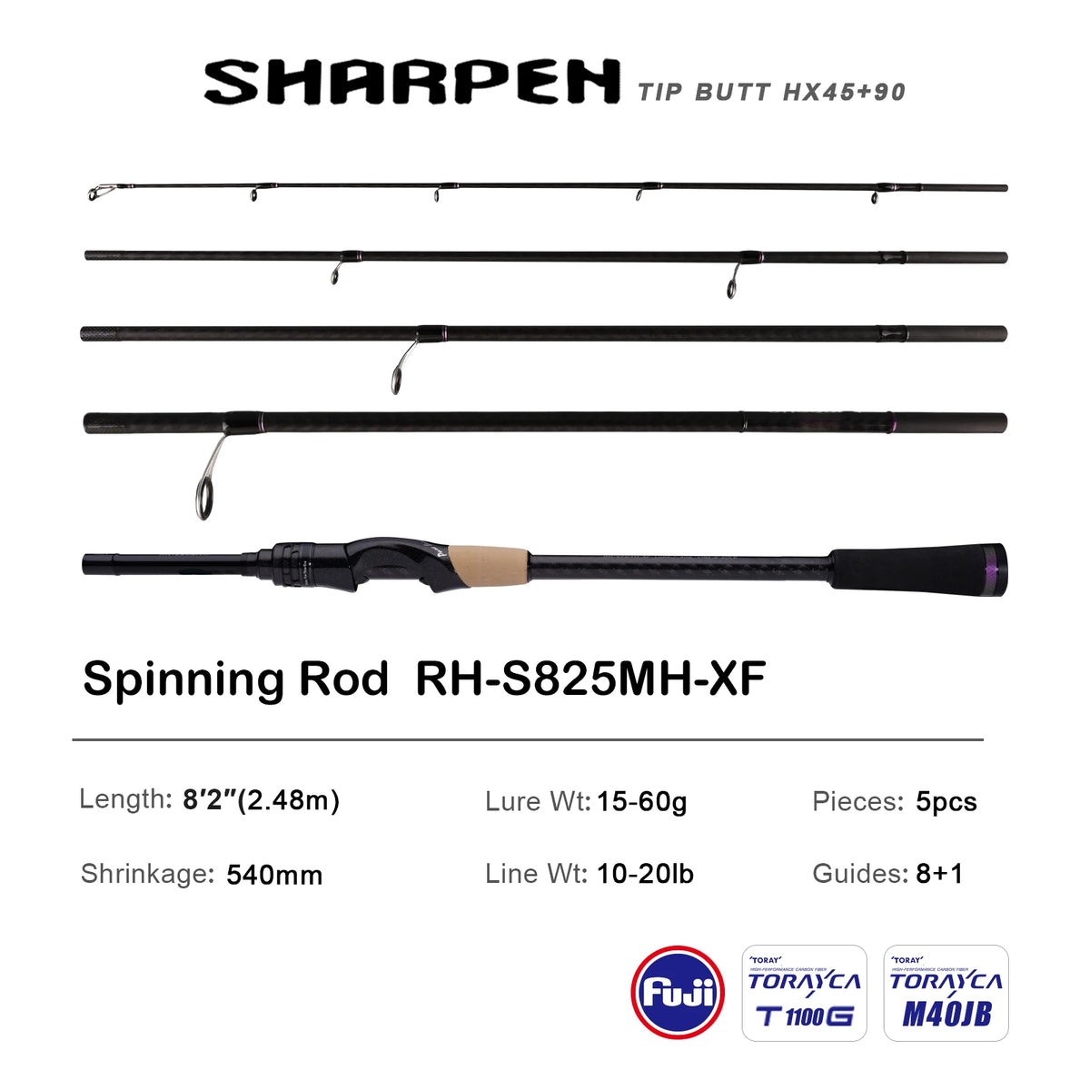 PURELURE Travel Soft Lure Spinning and Casting Fishing Rods