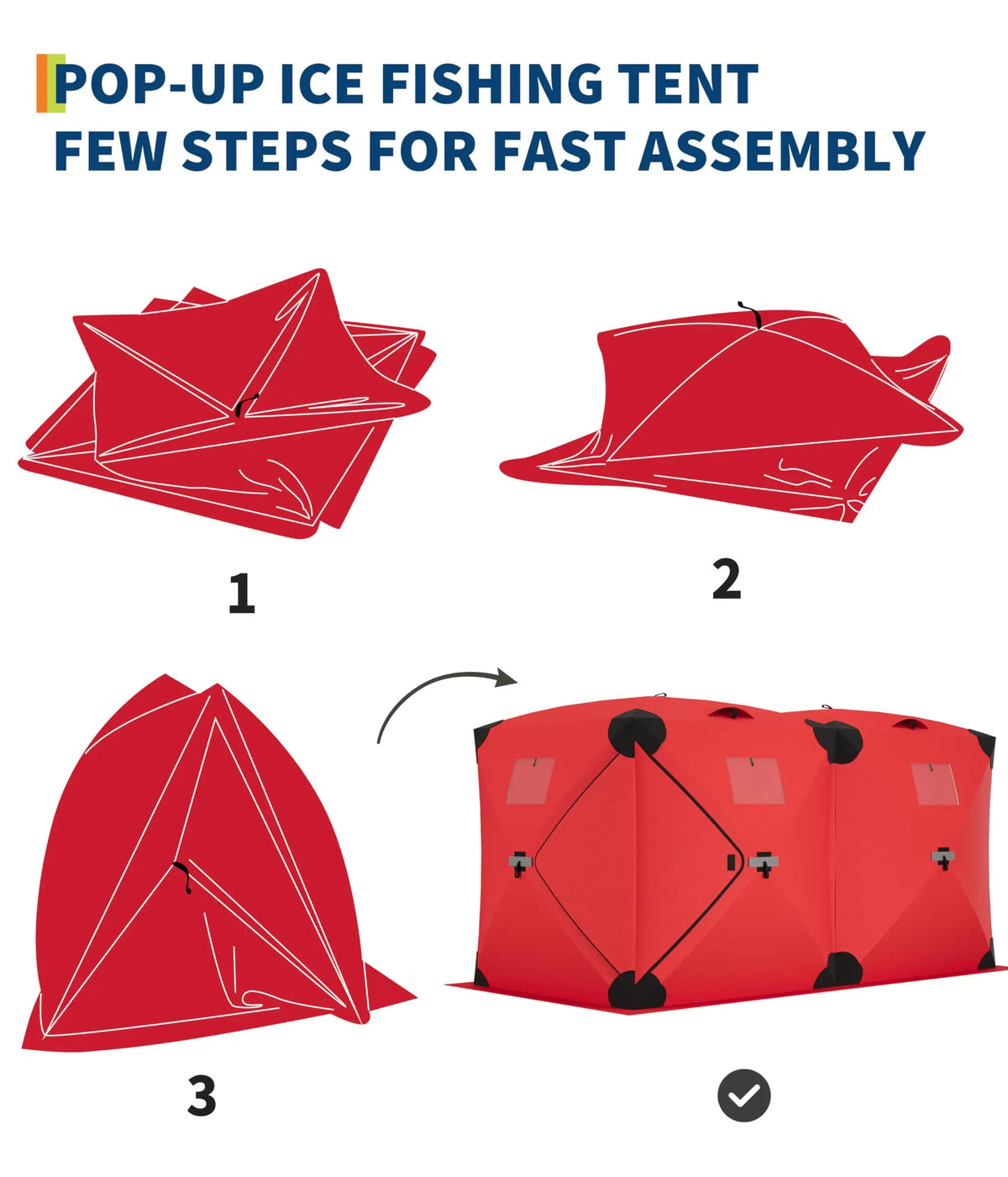 Pop Up Ice Fishing Tent Insulated Hub Style Shelter