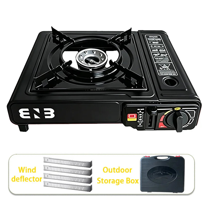Stainless Steel Portable Butane Camping Stove Windproof Fuel Efficient