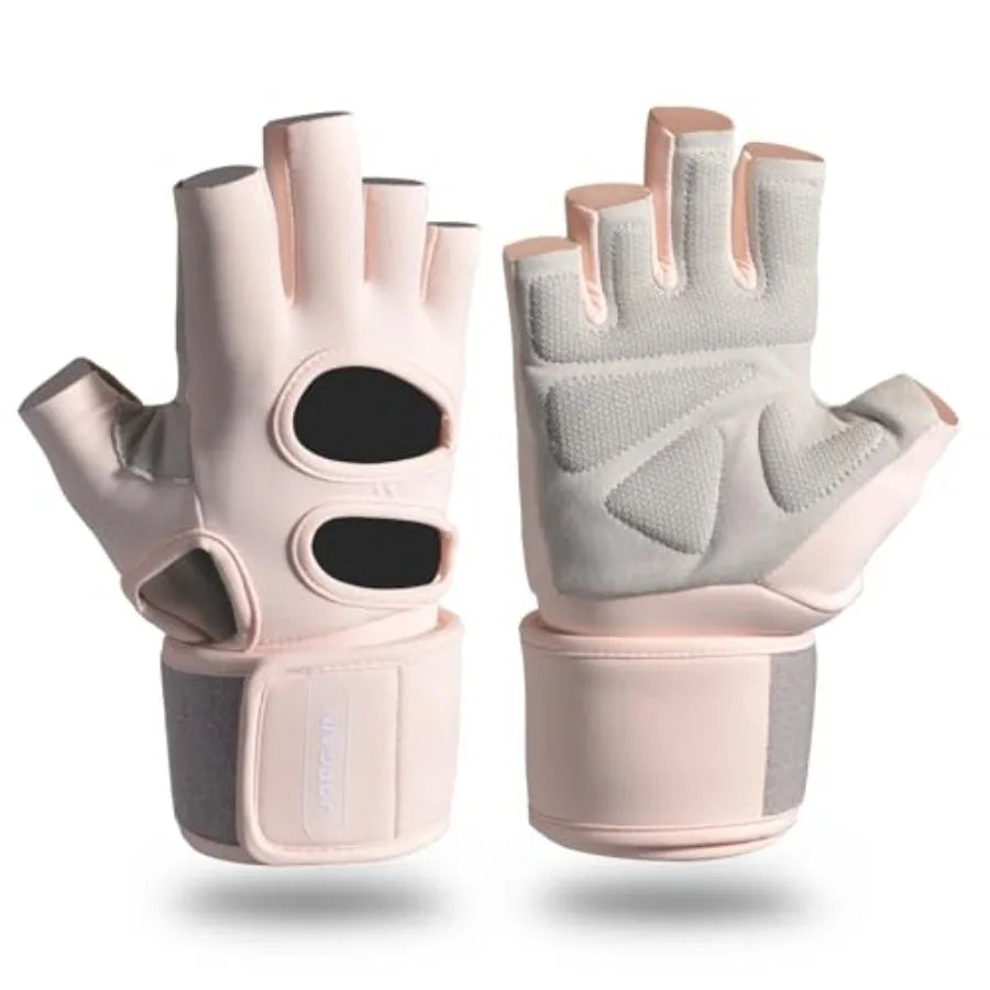 Padded Weight Lifting Workout Gloves With Wrist Wrap Support