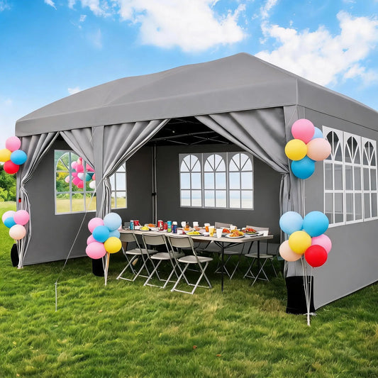 HiMISS Heavy Duty Pop Up Canopy Tent Waterproof With Sidewalls Bag