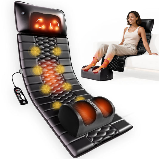 Heated Shiatsu Full Body Massage Mat With 10 Vibrating Motors