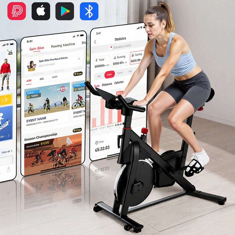 LACUFFY Magnetic Resistance Stationary Exercise Bike for Home Workouts
