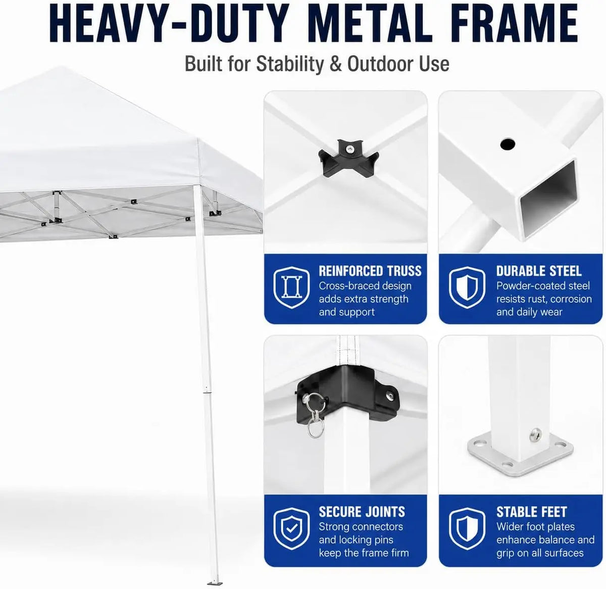 Tacleekii Heavy Duty Pop Up Canopy Instant Outdoor Gazebo Shelter
