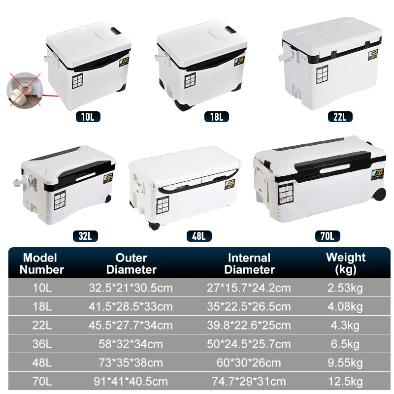 LEYDUN Portable Fishing Cooler Box With Tackle Storage