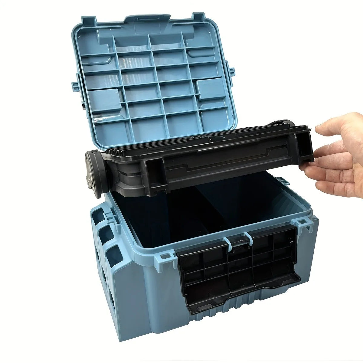 Multifunctional Fishing Tackle Box With Bait Storage And Rod Holder