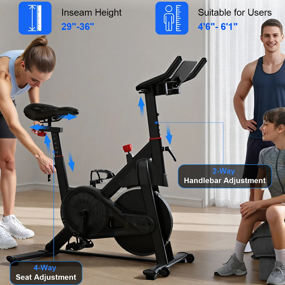 LACUFFY Magnetic Resistance Stationary Exercise Bike for Home Workouts