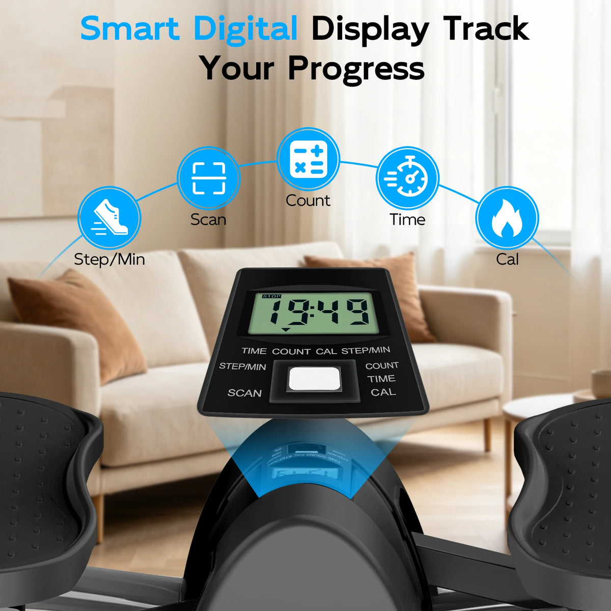 Digital Display Twist Stepper Machine With Resistance Bands