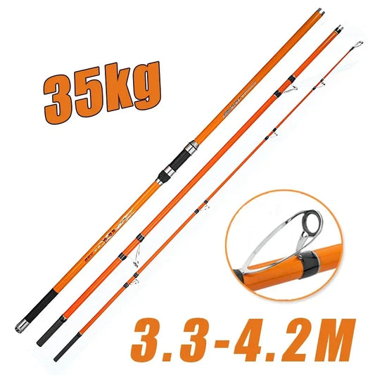 Three Piece Carbon Fiber Surf Carp Spinning Fishing Rod