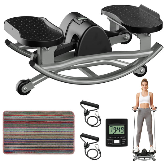 Digital Display Twist Stepper Machine With Resistance Bands