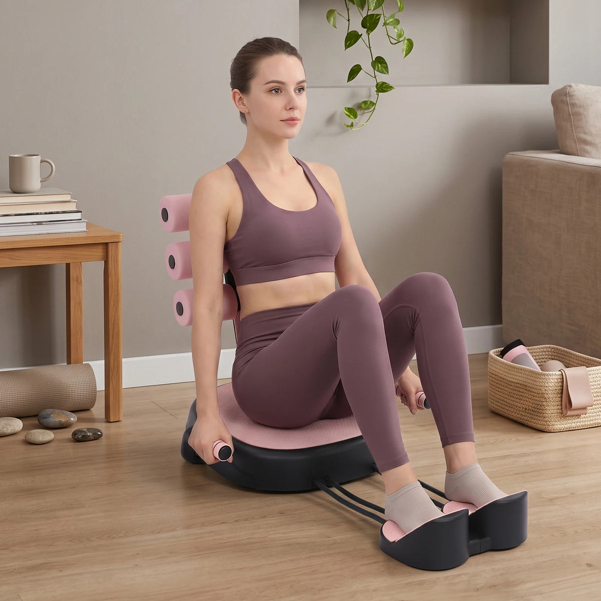 Multifunctional Sit Up Bench With Pull Ropes And Foam Pad