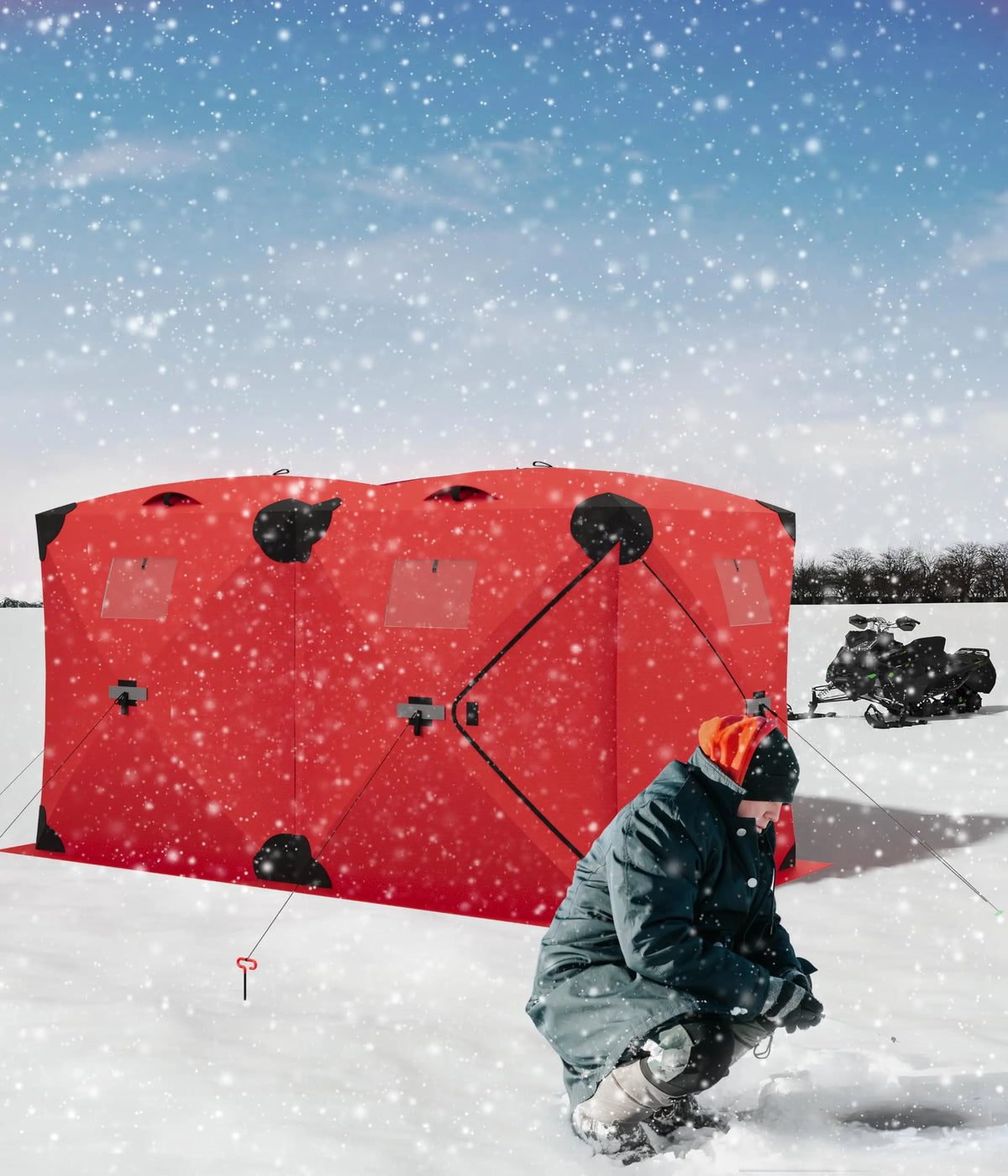 Pop Up Ice Fishing Tent Insulated Hub Style Shelter