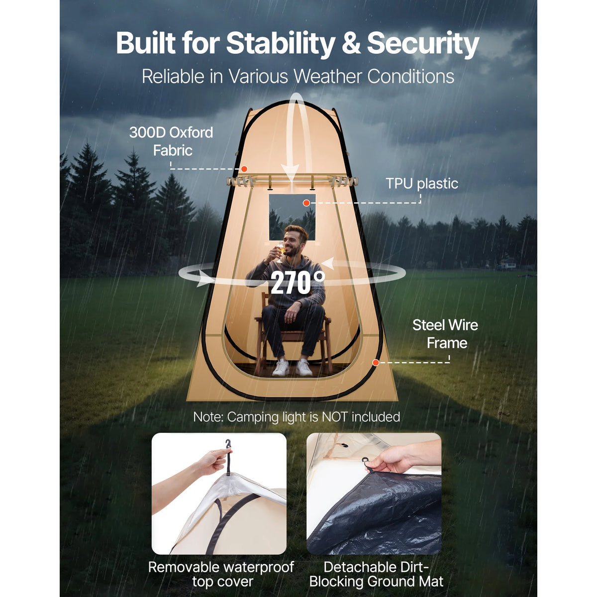 SucceBuy Waterproof Pop Up Sports Tent Camping Shelter For Adults
