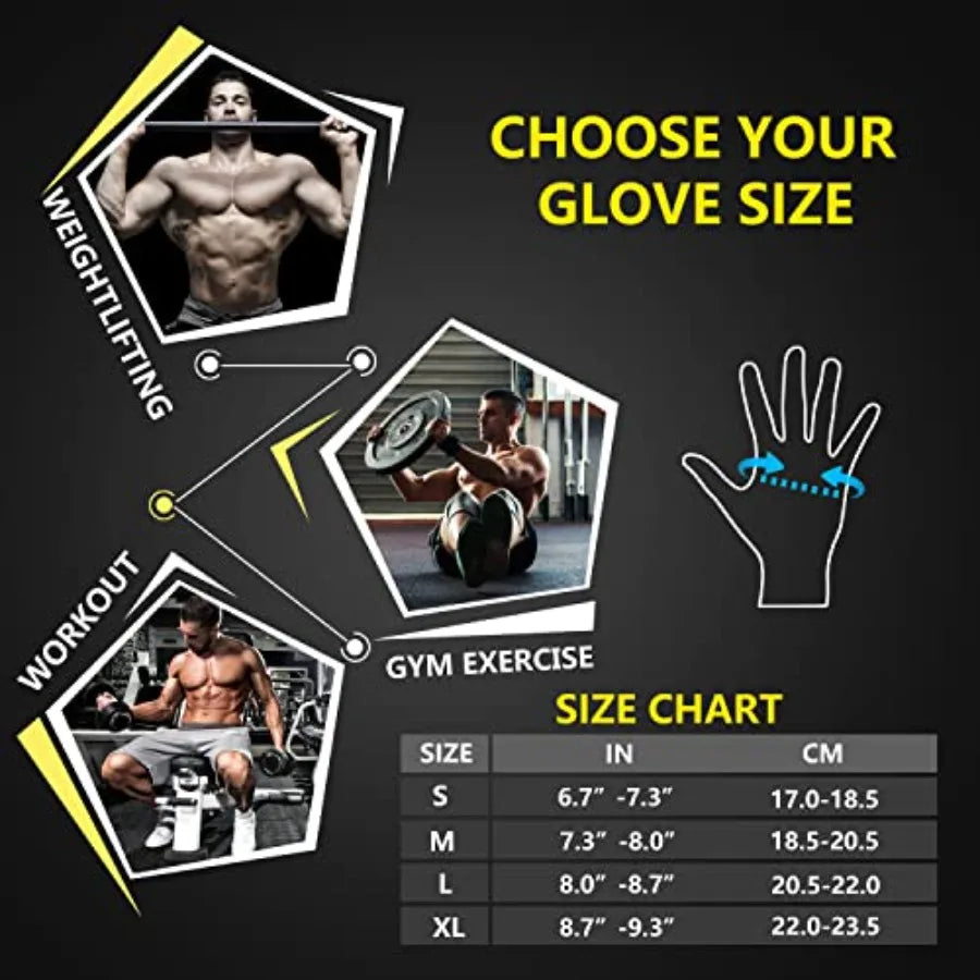 Durable Full Finger Weight Lifting Workout Gloves For Men