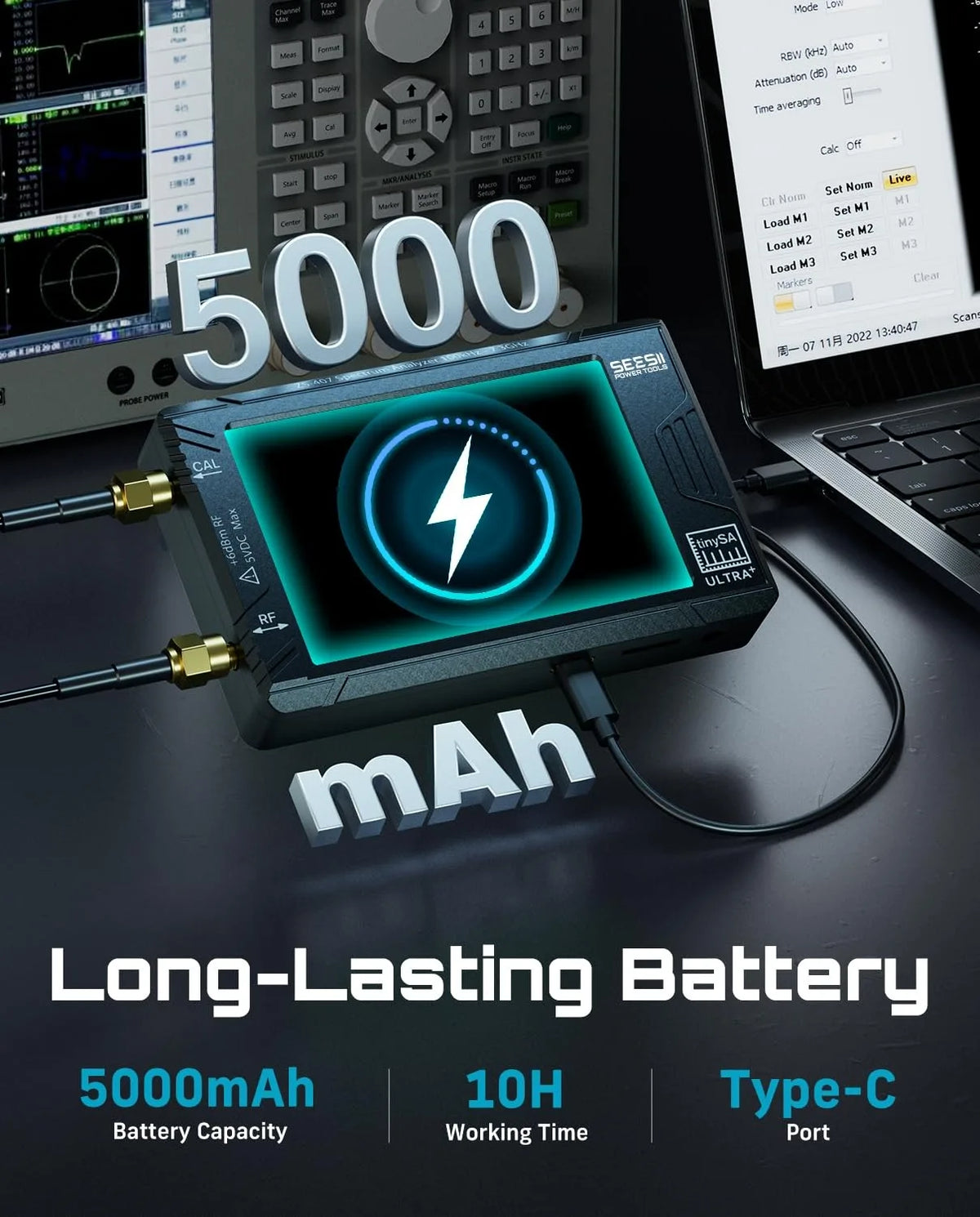 SeeSii TinySA Ultra Plus Spectrum Analyzer and RF Signal Generator