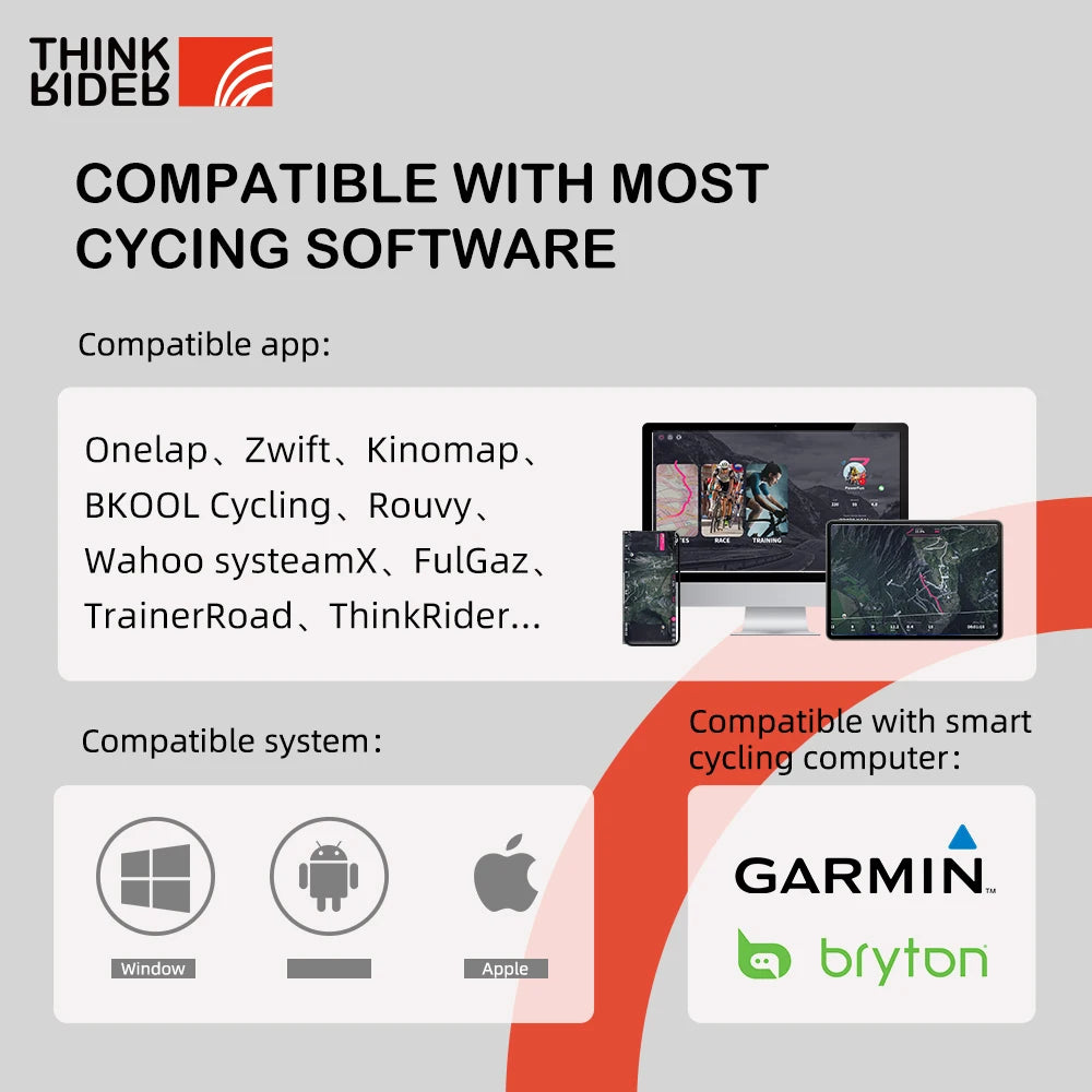 ThinkRider X2 Max Smart Bike Trainer Built In Power Meter
