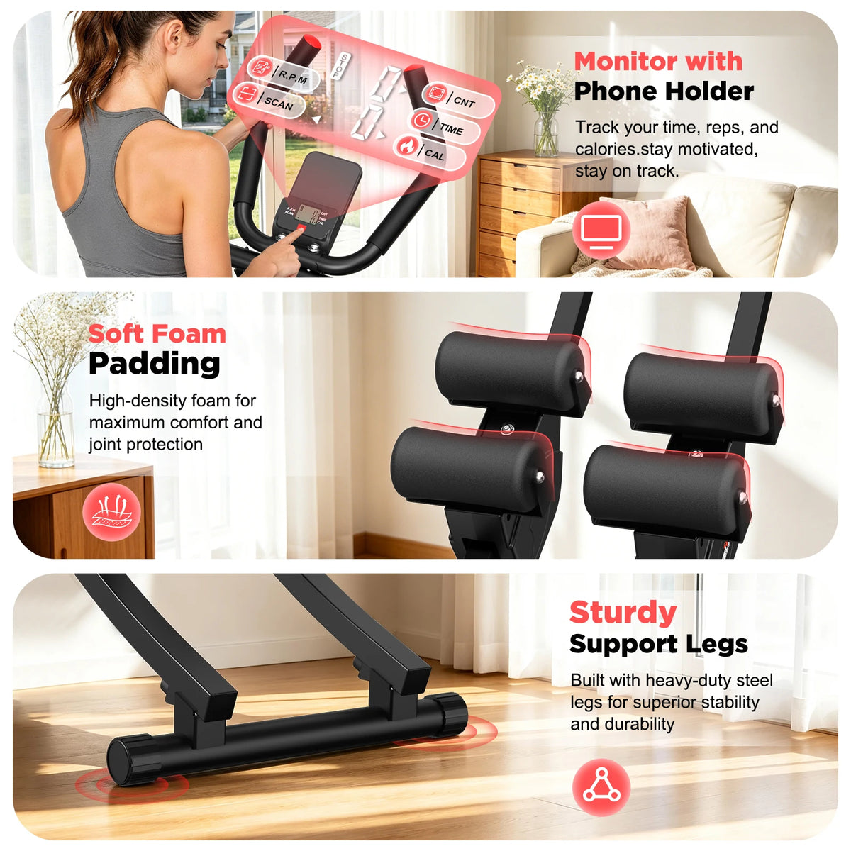 Dual Split Track Ab Machine With Adjustable Resistance LCD Display