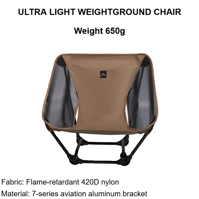 TILLAK Ultralight Foldable Ground Chair for Camping Hiking and Fishing