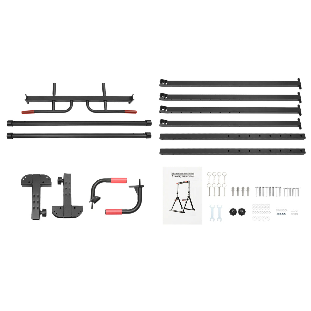 Adjustable Foldable Pull Up Bar With Parallel Home Gym Station