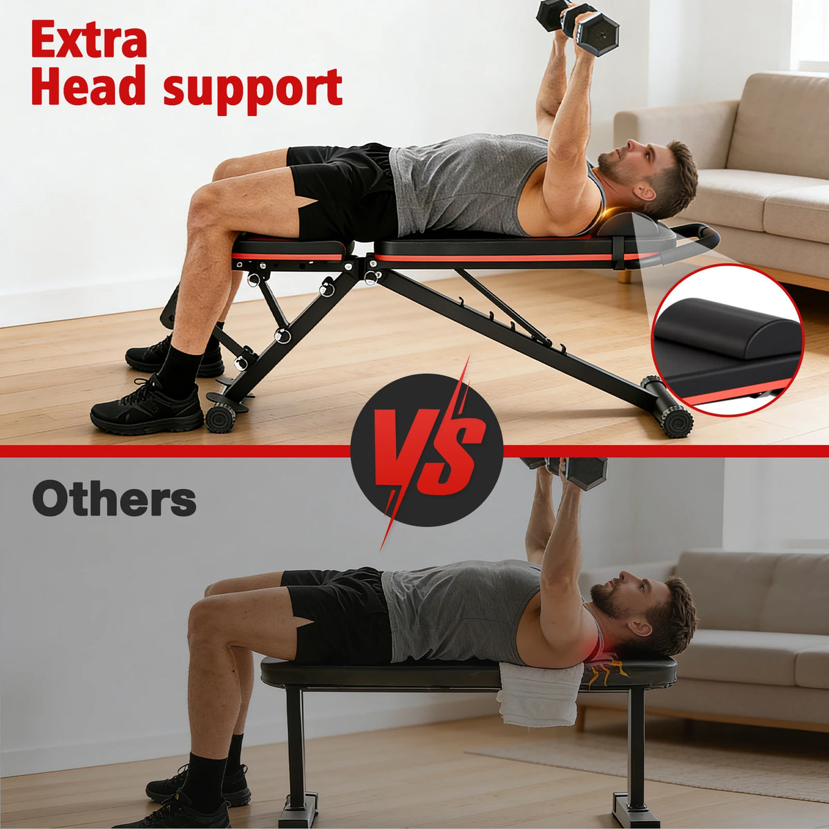 Foldable Multi Functional Dumbbell Bench for Full Body Workouts