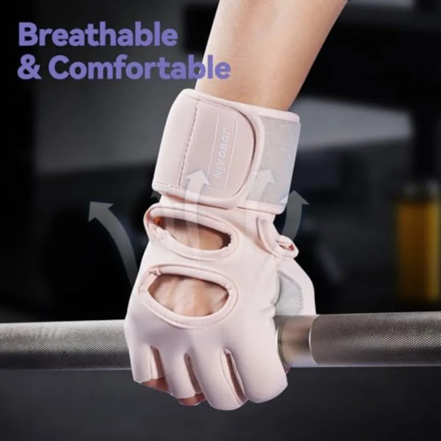 Padded Weight Lifting Workout Gloves With Wrist Wrap Support