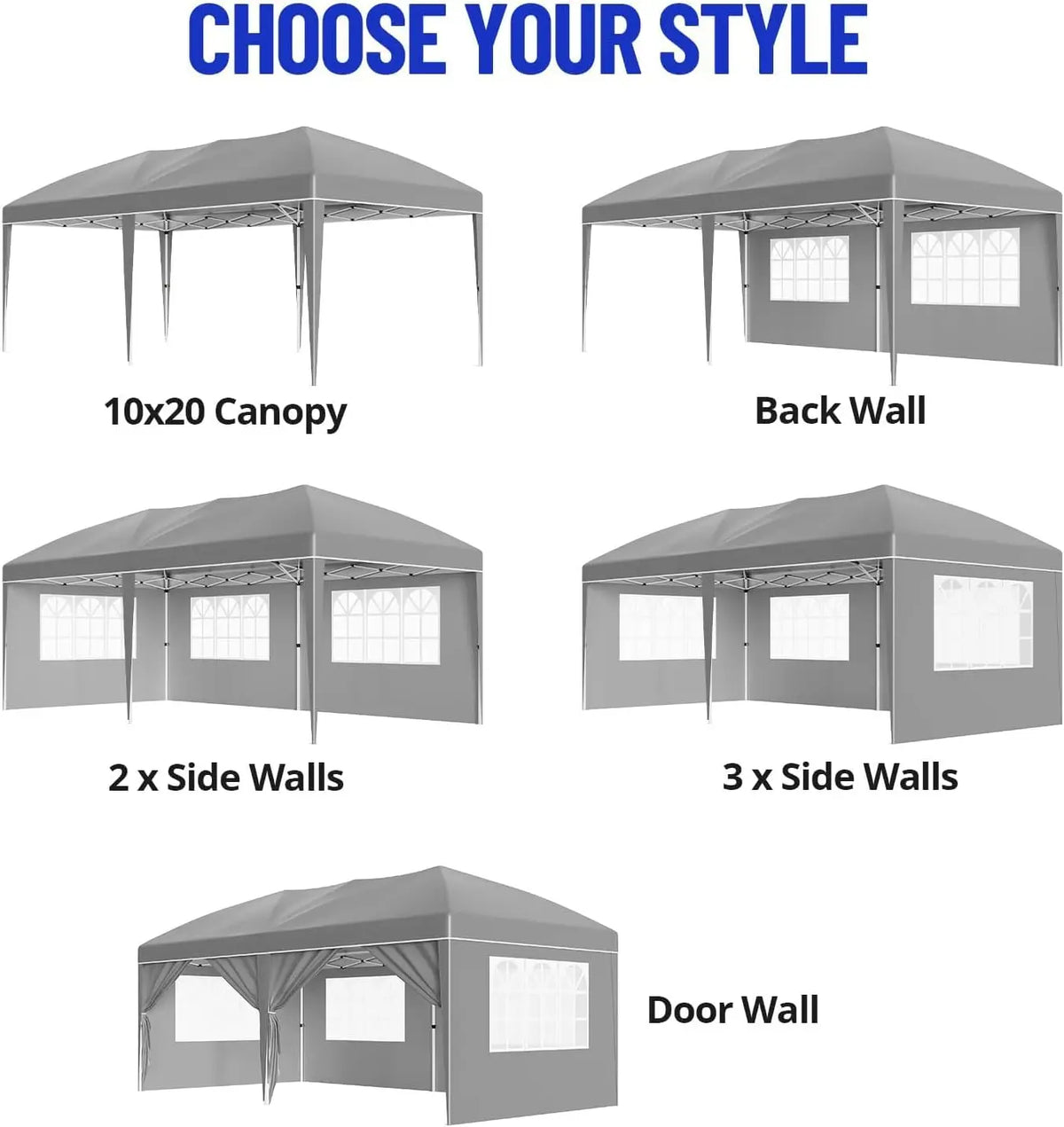 Garvee Waterproof Pop Up Canopy Tent With Window Sidewalls