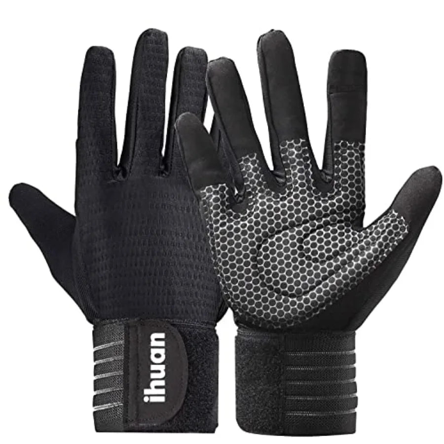 Durable Full Finger Weight Lifting Workout Gloves For Men