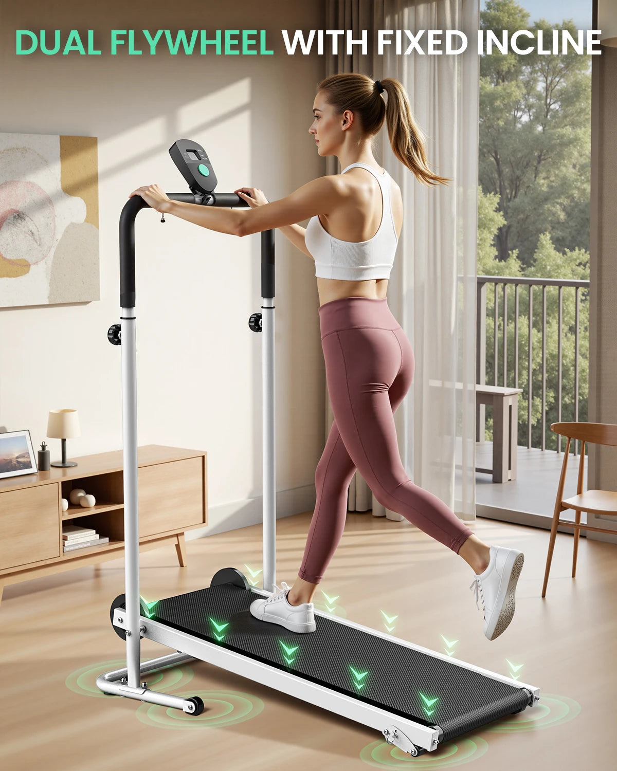 Akluer Manual Mechanical Treadmill For Home Gym Walking And Jogging