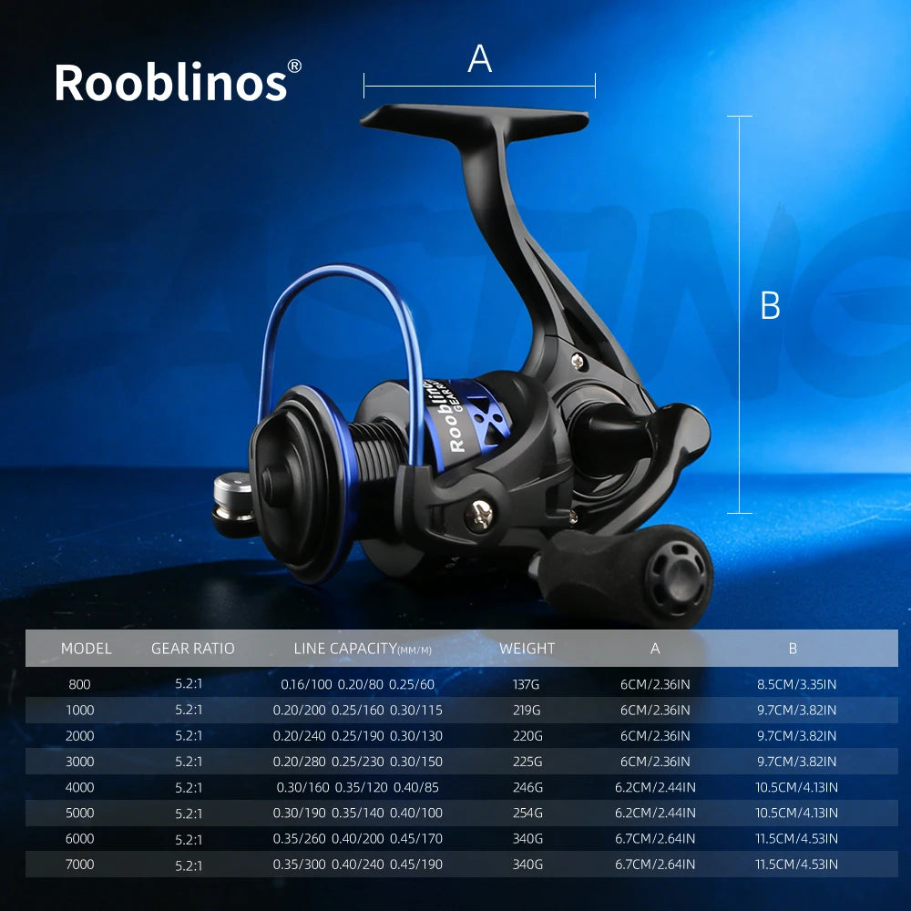 Rooblinos Easting Spinning Fishing Reel Metal Spool