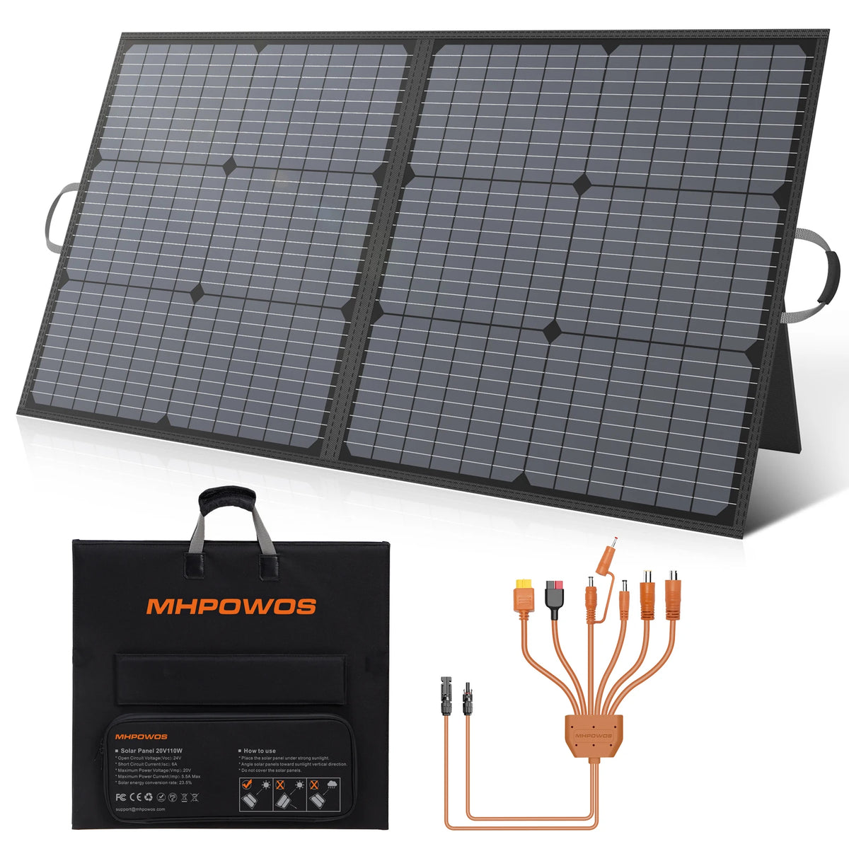 Mhpows Foldable 400W Monocrystalline Solar Panel Waterproof Portable